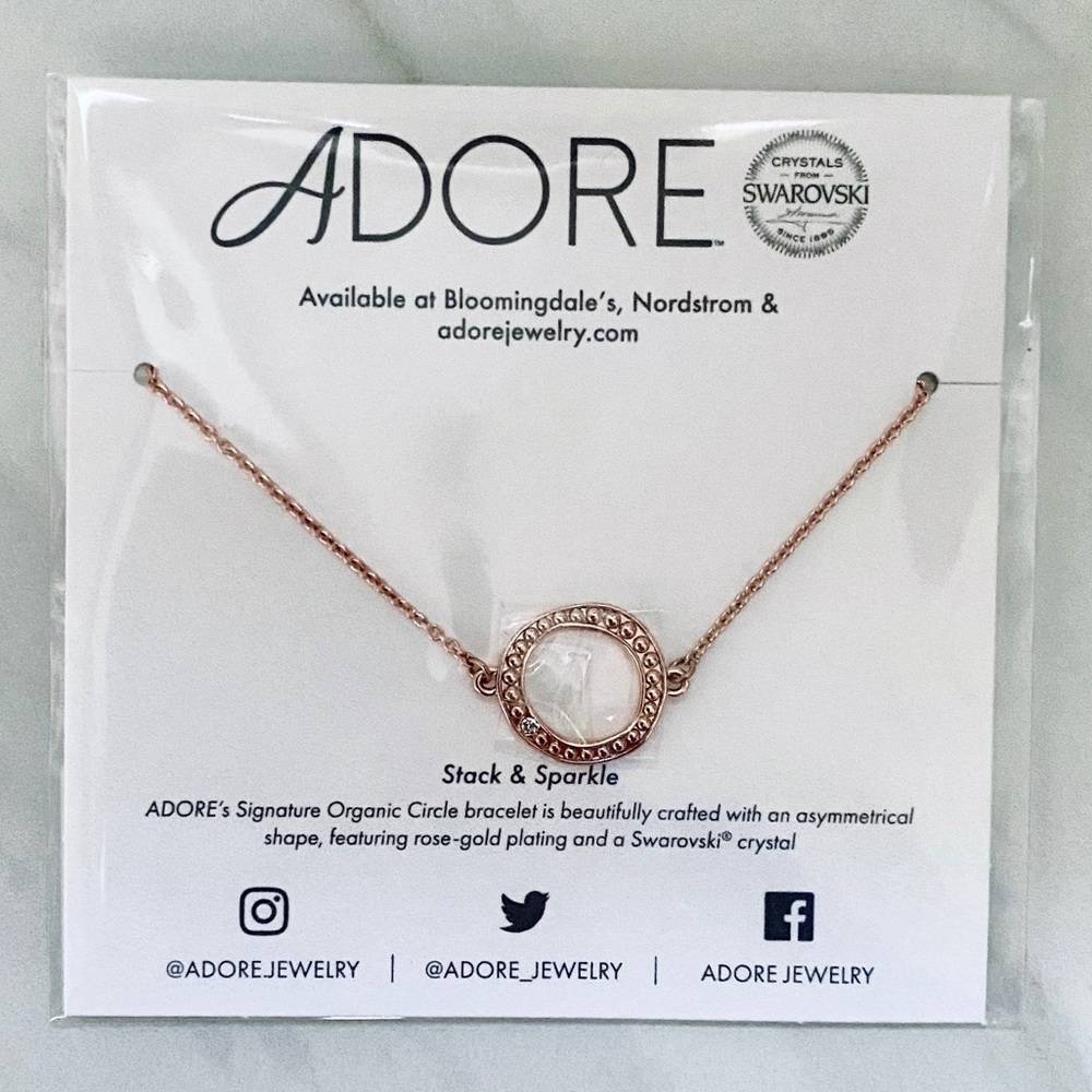 NWT *Dainty* Swarovski Rose Gold Stacking Bracelet